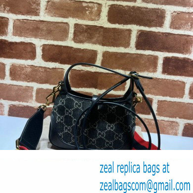 Gucci Jackie 1961 Mini Shoulder Bag 685127 Denim Black - Click Image to Close
