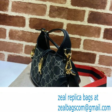 Gucci Jackie 1961 Mini Shoulder Bag 685127 Denim Black - Click Image to Close