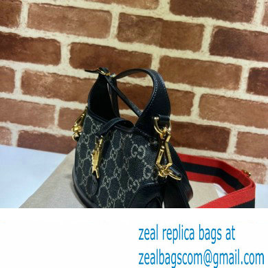 Gucci Jackie 1961 Mini Shoulder Bag 685127 Denim Black