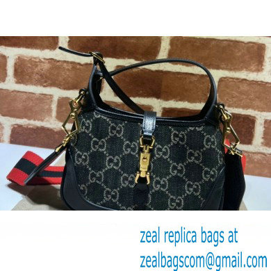 Gucci Jackie 1961 Mini Shoulder Bag 685127 Denim Black - Click Image to Close