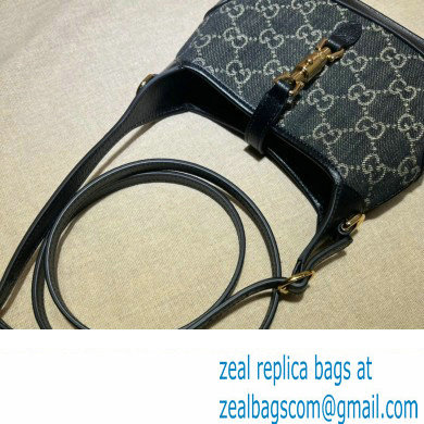 Gucci Jackie 1961 Mini Shoulder Bag 685127 Denim Black - Click Image to Close