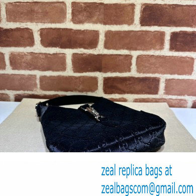 Gucci Jackie 1961 small shoulder bag 764303 GG Velvet Black
