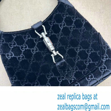 Gucci Jackie 1961 small shoulder bag 764303 GG Velvet Black - Click Image to Close