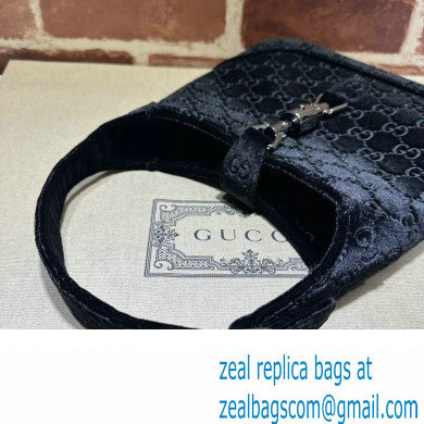 Gucci Jackie 1961 small shoulder bag 764303 GG Velvet Black