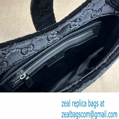 Gucci Jackie 1961 small shoulder bag 764303 GG Velvet Black - Click Image to Close