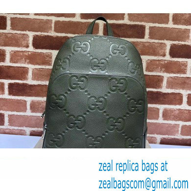Gucci Jumbo GG Leather Large backpack bag 766932 Green - Click Image to Close