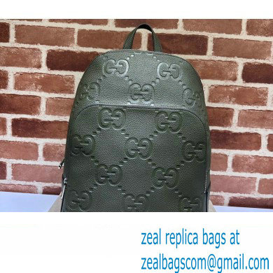 Gucci Jumbo GG Leather Large backpack bag 766932 Green