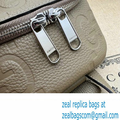 Gucci Jumbo GG Leather crossbody bag 766937 Gray - Click Image to Close