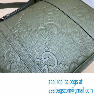 Gucci Jumbo GG Leather medium messenger bag 760234 Green - Click Image to Close