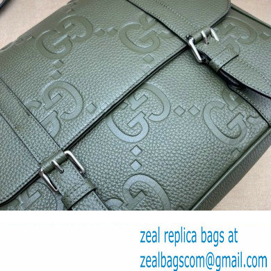 Gucci Jumbo GG Leather medium messenger bag 760234 Green