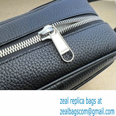 Gucci Jumbo GG Leather medium messenger bag 766946 Black