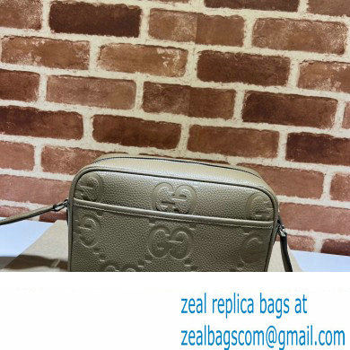 Gucci Jumbo GG Leather medium messenger bag 766946 Gray - Click Image to Close