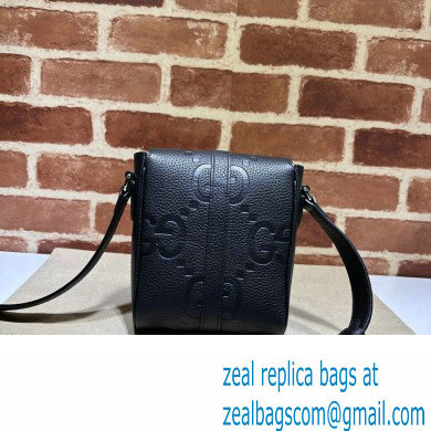 Gucci Jumbo GG small messenger bag 760235 leather Black 2023 - Click Image to Close