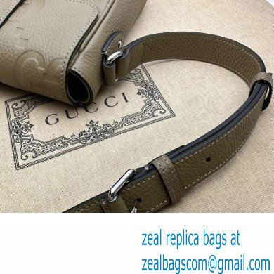 Gucci Jumbo GG small messenger bag 760235 leather Gray 2023