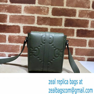 Gucci Jumbo GG small messenger bag 760235 leather Green 2023 - Click Image to Close
