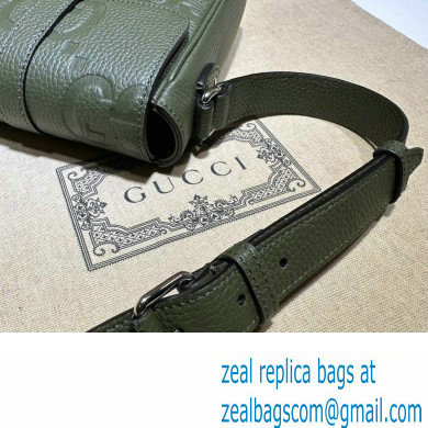 Gucci Jumbo GG small messenger bag 760235 leather Green 2023