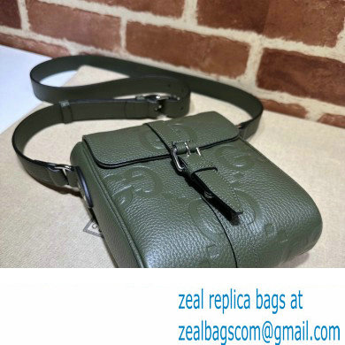 Gucci Jumbo GG small messenger bag 760235 leather Green 2023 - Click Image to Close