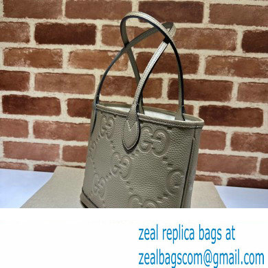 Gucci Jumbo GG small tote bag 726762 leather Gray 2023 - Click Image to Close