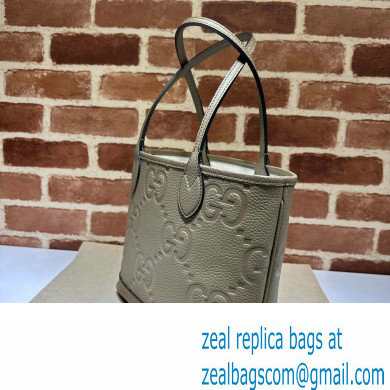 Gucci Jumbo GG small tote bag 726762 leather Gray 2023