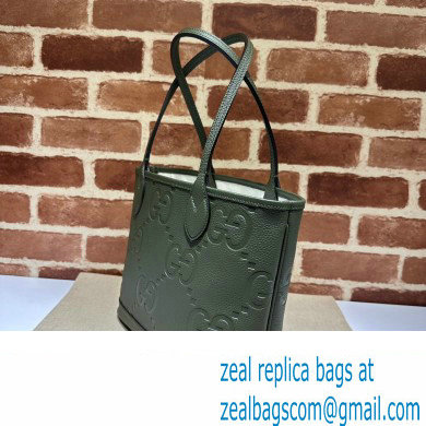Gucci Jumbo GG small tote bag 726762 leather Green 2023 - Click Image to Close