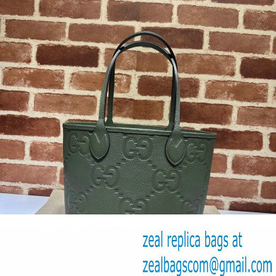 Gucci Jumbo GG small tote bag 726762 leather Green 2023 - Click Image to Close