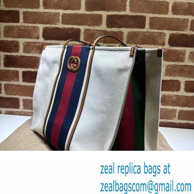 Gucci Large Interlocking G tote bag 727701 White cotton canvas 2024 - Click Image to Close