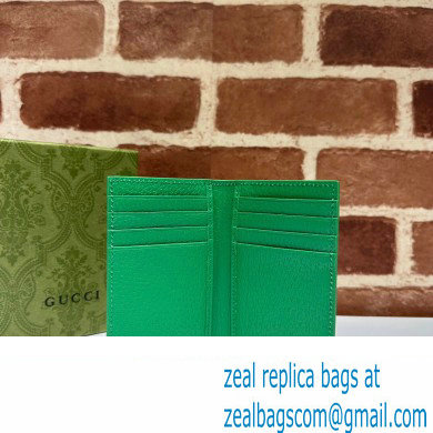 Gucci Long card case with GG detail 768249 Beige/Green