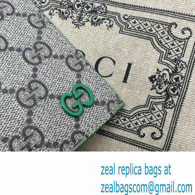 Gucci Long card case with GG detail 768249 Beige/Green