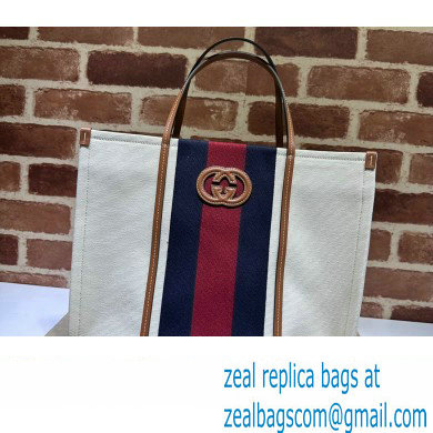 Gucci Medium Interlocking G tote bag 727721 White cotton canvas 2024 - Click Image to Close