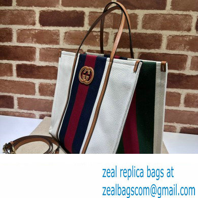 Gucci Medium Interlocking G tote bag 727721 White cotton canvas 2024 - Click Image to Close