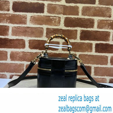 Gucci Mini bamboo shoulder bag 760200 leather Black 2023 - Click Image to Close