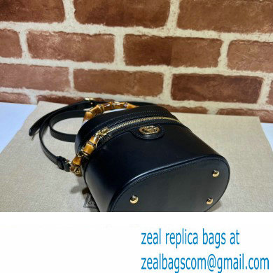 Gucci Mini bamboo shoulder bag 760200 leather Black 2023 - Click Image to Close