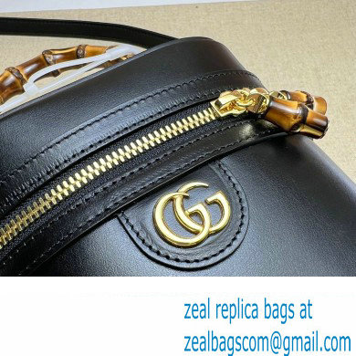 Gucci Mini bamboo shoulder bag 760200 leather Black 2023 - Click Image to Close