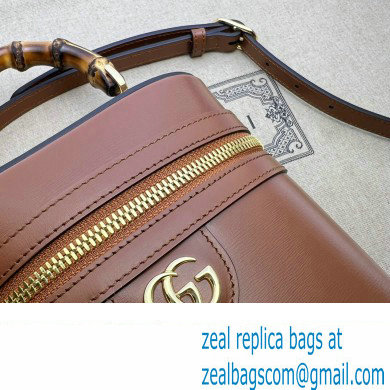 Gucci Mini bamboo shoulder bag 760200 leather Brown 2023 - Click Image to Close