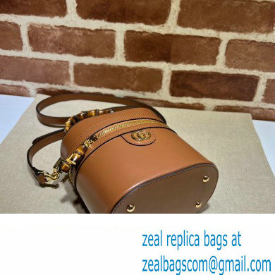 Gucci Mini bamboo shoulder bag 760200 leather Brown 2023 - Click Image to Close