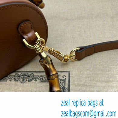 Gucci Mini bamboo shoulder bag 760200 leather Brown 2023 - Click Image to Close