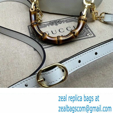 Gucci Mini bamboo shoulder bag 760200 leather White 2023 - Click Image to Close