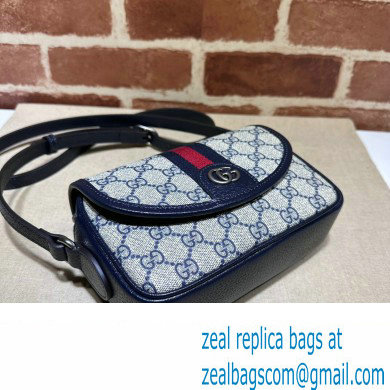 Gucci Ophidia GG mini shoulder bag 772239 Beige and blue GG Supreme canvas 2024 - Click Image to Close