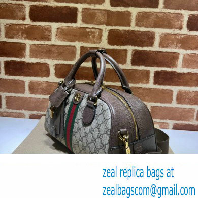 Gucci Ophidia medium GG top handle bag with Web in beige and ebony GG Supreme 724575 2024