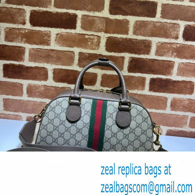 Gucci Ophidia medium GG top handle bag with Web in beige and ebony GG Supreme 724575 2024 - Click Image to Close