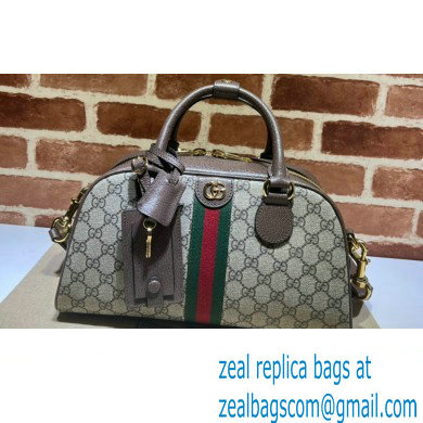 Gucci Ophidia medium GG top handle bag with Web in beige and ebony GG Supreme 724575 2024