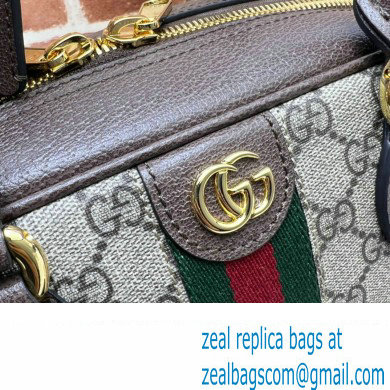 Gucci Ophidia medium GG top handle bag with Web in beige and ebony GG Supreme 724575 2024 - Click Image to Close