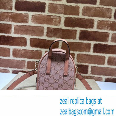 Gucci Ophidia mini GG shoulder bag in pink canvas 739701 2024 - Click Image to Close