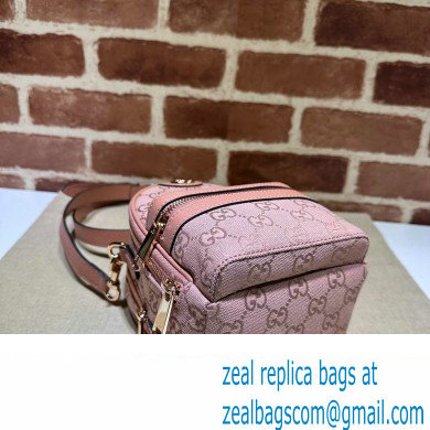 Gucci Ophidia mini GG shoulder bag in pink canvas 739701 2024 - Click Image to Close