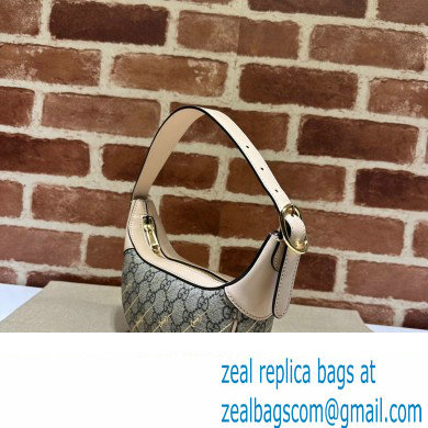 Gucci Ophidia mini bag with Horsebit print 774336 GG canvas and Light pink leather trim 2024