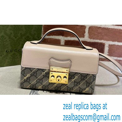 Gucci Padlock mini bag with Horsebit print 774342 GG canvas and Light pink leather trim 2024