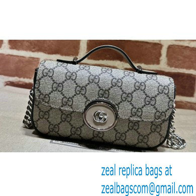 Gucci Petite GG Super mini bag 760194 Beige and ebony GG Supreme canvas