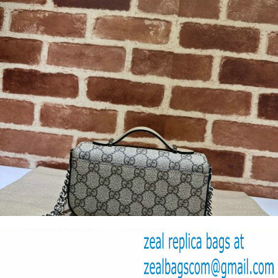 Gucci Petite GG Super mini bag 760194 Beige and ebony GG Supreme canvas