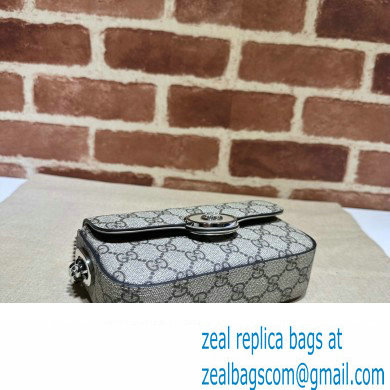 Gucci Petite GG Super mini bag 760194 Beige and ebony GG Supreme canvas - Click Image to Close