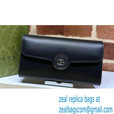 Gucci Petite GG continental wallet 762167 leather Black - Click Image to Close